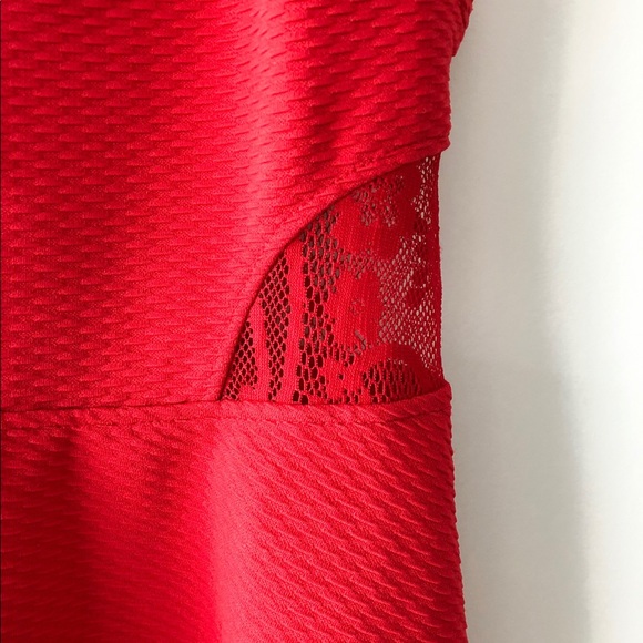 Forever 21 Skater Dress Semi Open Back Ribbed Lace - Picture 7 of 7